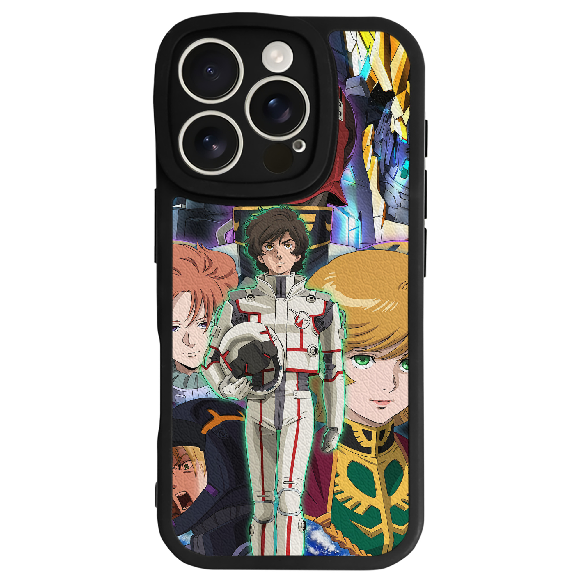（画像用） 機動戦士ガンダム Mobile Suit Gundam 【iPhone 16シリーズ対応】シリコンスマホケース（レザー調） 材質：シリコン